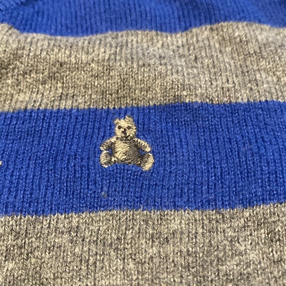 Boy’s Size 5 GAP Blue & Grey Striped Cotton Blend Sweater- EUC. Like New! - Picture 2 of 4